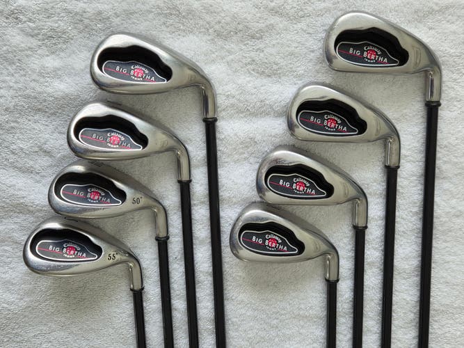 Callaway Big Bertha Iron Set (5-10 irons, W & S wedges) RH; Graphite Shafts