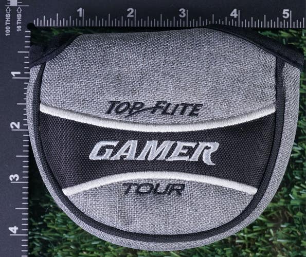 TOP FLITE GAMER TOUR MALLET PUTTER HEADCOVER, GREY / BLACK ~ L@@K!!