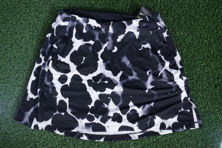 WOMEN'S MEDIUM NIKE DRI-FIT UV VICTORY PRINT GOLF SKORT BLACK WHITE, NWT