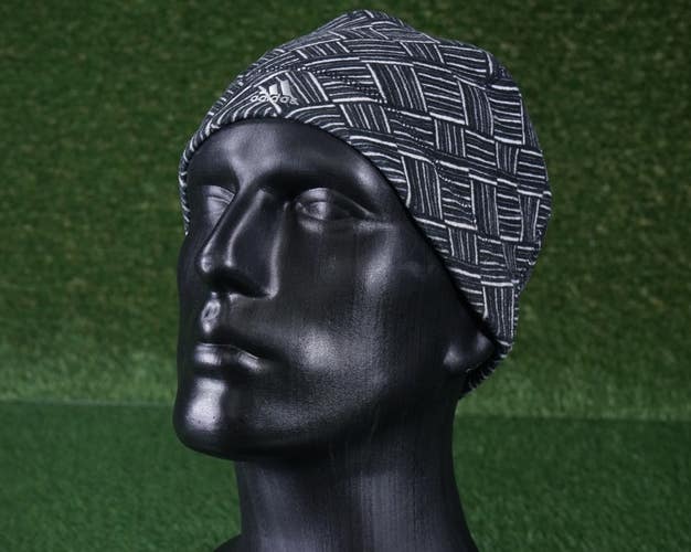 ADIDAS CLIMAWARM BEANIE HAT CAP BLACK / WHITE ADULT UNISEX, VGC ~ L@@K!!