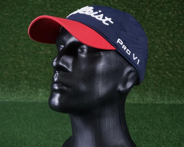 TITLEIST MENS FJ FOOTJOY PROV1 PRO V1 GOLF HAT PRO CAP RARE NAVY / RED / WHITE