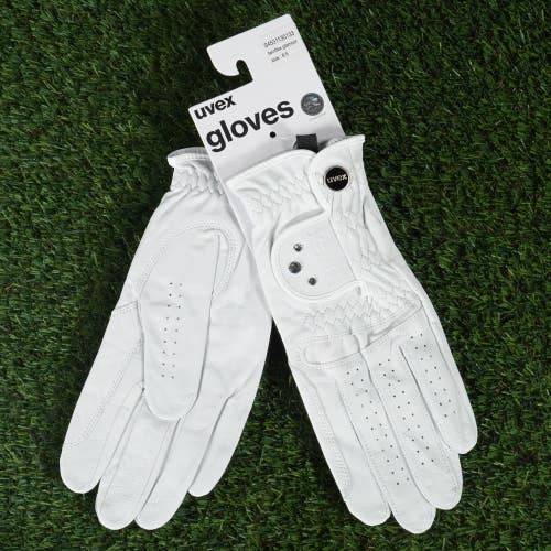 UVEX TWINFLEX GLAMOUR HORSE RIDING GLOVES DIAMONDS SIZE 8.5 WHITE ~ BRAND NEW!