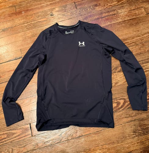 Under Armour HeatGear Compression Shirt XL Black Long Sleeve Hockey Base Layer