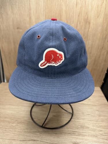 Ebbets Field Flannels Hat Oregon Beavers Baseball Cap Leather Strap Made in USA