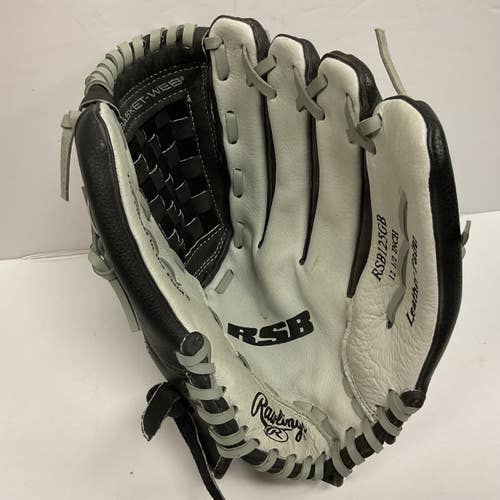 Used Rawlings RSB RSB125GB Baseball Glove RH Throw Black And Grey 12 1/2" 11855-S000207182