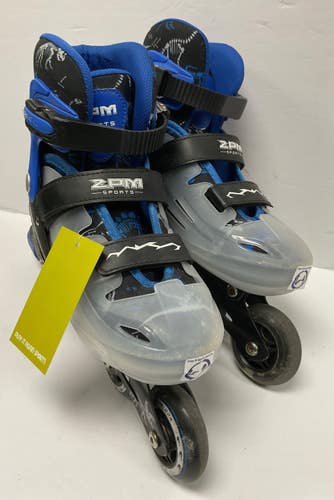 Used ZPM ADJ 6-9 Senior Rec Fitness Skates Royal Blue Adjustable 11855-S000207128