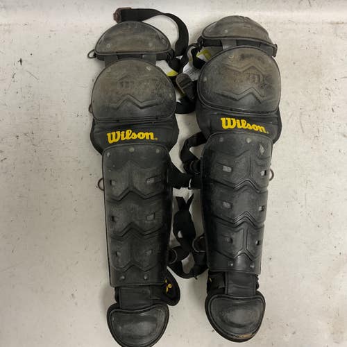 Used Wilson Junior Catchers Leg Guards Black 11855-S000207237