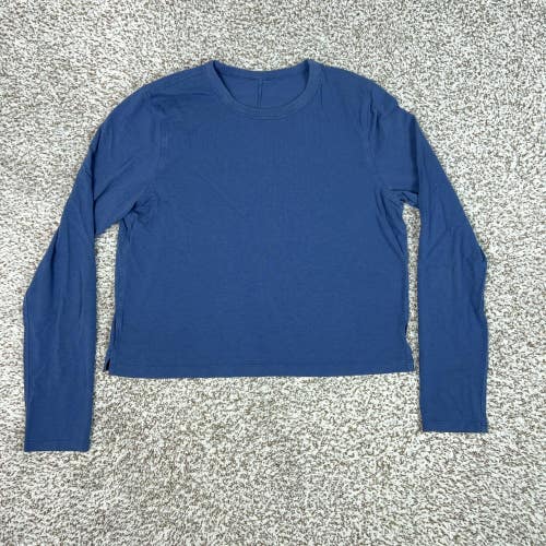 Lululemon Shirt Womens M Blue Long Sleeve Crew Neck Yoga Gym Casual Top