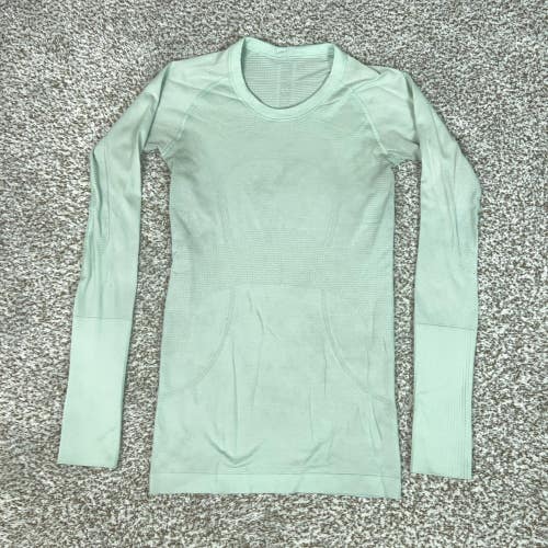 Lululemon Shirt Womens 4 Green Swiftly Tech Long Sleeve Seamless Run Top Yoga