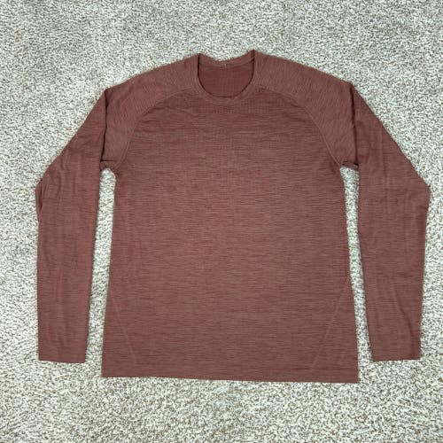 Lululemon Shirt Mens Medium Red Long Sleeve Seamless Athletic Running Tee Top