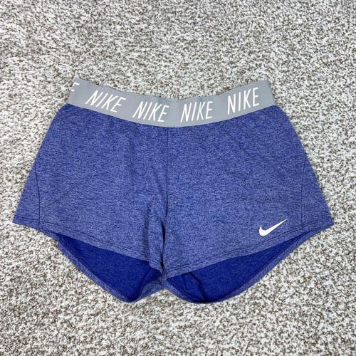 Nike Shorts Womens Small Blue Dri-FIT Lined Running Athletic Gym Sport Logo