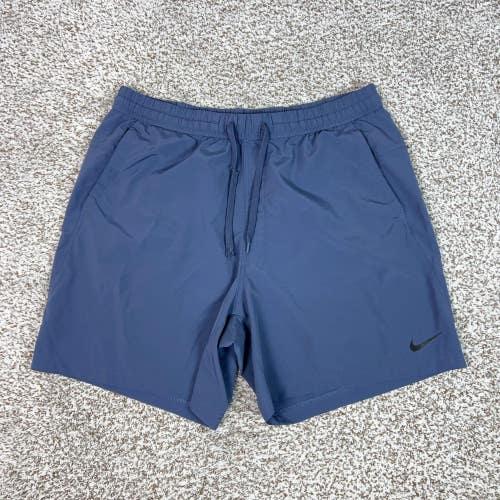Nike Shorts Mens Large Blue Dri-FIT Running Athletic Gym Training Quick Dry Logo