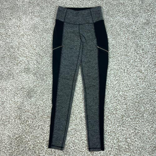 Athleta Leggings Womens XS Gray Herringbone Ankle Zip Pocket Yoga Metro Drifter