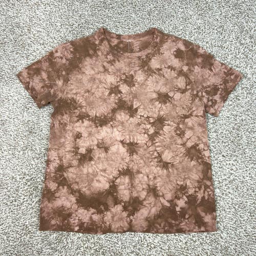 Lululemon Shirt Mens Large Brown Batik Short Sleeve Running Gym Yoga Tee Top