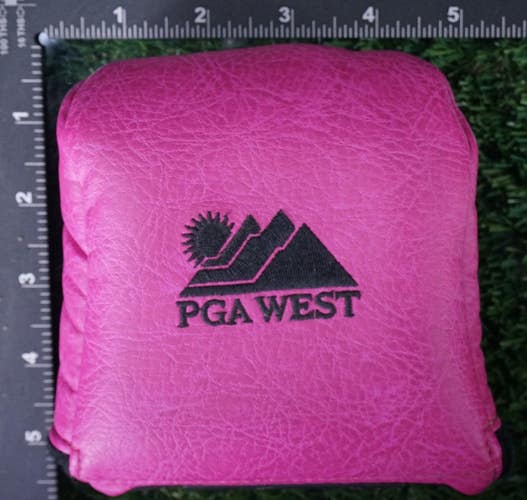 PGA WEST AM&E LADIES MALLET PUTTER HEADCOVER FUSHA / BLACK WOMENS ~ L@@K!!