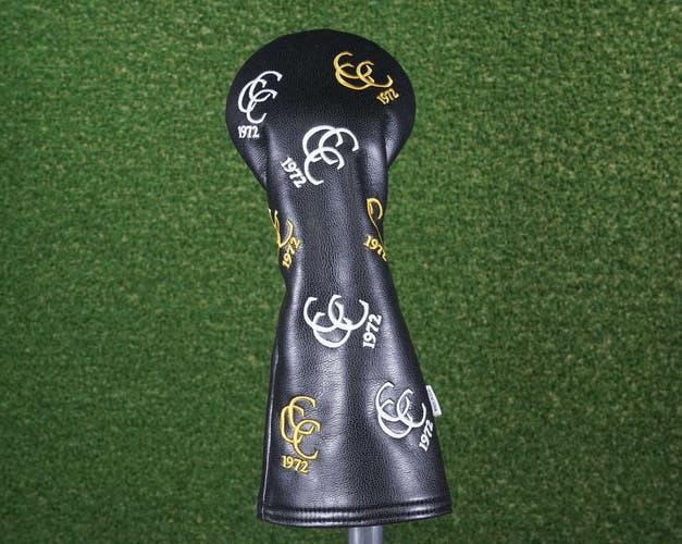 AM&E CCC 1972 CARROLLWOOD COUNTRY CLUB DRIVER HEADCOVER, BLACK ~ L@@K!!