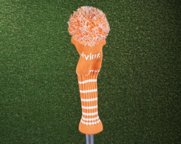 VIVINT FAIRWAY WOOD HEADCOVER, GOLF ORANGE WHITE ~ L@@K!!