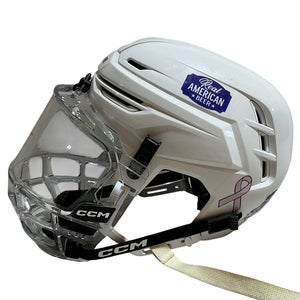White Medium Warrior Alpha One Pro Helmet and Bubble Combo Pro Stock (Used) 78055