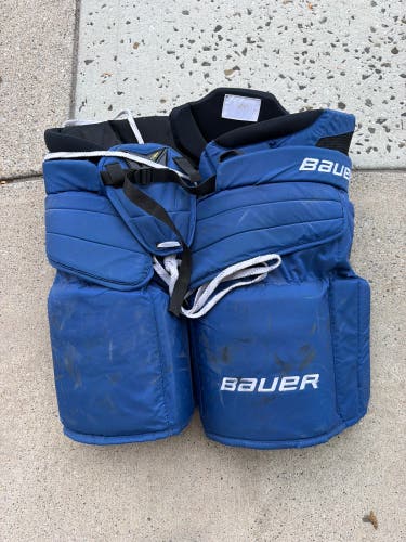 Blue Senior XL Bauer Hockey Goalie Pants Pro Stock (Used)