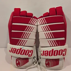 Cooper AS50 Hockey Gloves - Vintage Hockey Gloves - New Old Stock - Red/White