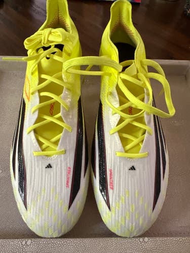 NEW Men’s Adidas F50 Elite FG Size 10.5 Soccer Cleats White/Black/Solar Yellow