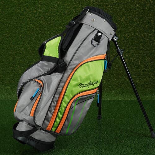 MACGREGOR TOURNEY MT JR STAND BAG JUNIOR 4 WAY DIVIDERS BAG 28" TALL GREY / LIME
