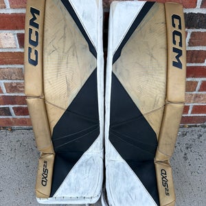 Gold 28" Junior CCM Axis 2.5 aGoalie Leg Pads (Used)