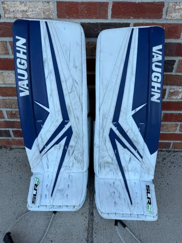 Blue 29" Intermediate Vaughn SLR4 Goalie Leg Pads (Used)