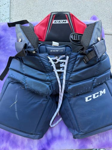 Blue Intermediate Small CCM 1.9 Hockey Goalie Pants (Used)