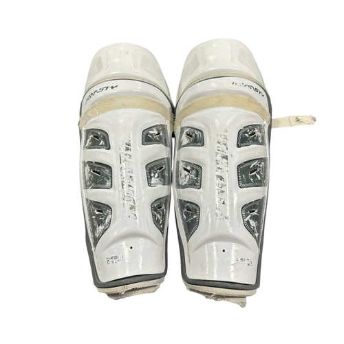 Used Warrior DYNASTY Senior Shin Guards White 15" 11375-S000379961