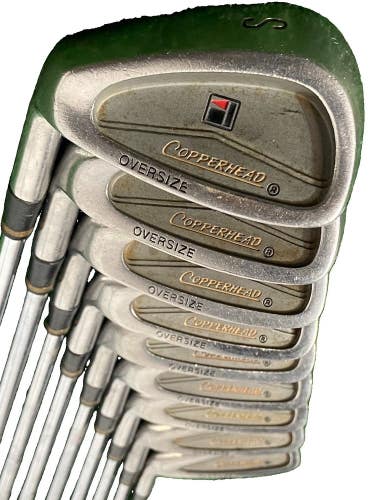 Copperhead Oversize Iron Set 3-PW,SW LH Men's Stiff Steel 5i 38" Nice Wrap Grips