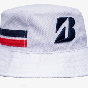 Bridgestone Liberty Collection Bucket Hat (White, One Size, 2022) Sun Golf Cap