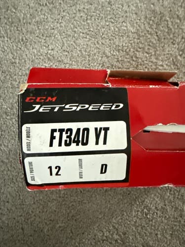 Black 2017 CCM JetSpeed FT340 Hockey Skates Regular Width 12 (New)