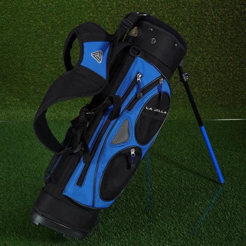 LA JOLLA CLUB KIDS 26 TALL STAND BAG 3 WAY TOP JUNIOR JR GOLF CARRY BLACK/BLUE