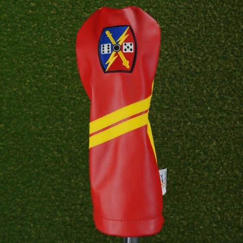 65TH FIELD ARTILLERY BRIGADE DRIVER HEADCOVER CUSTOM SUNFISH ARMY, RED / YELLOW