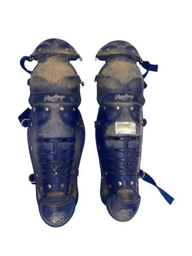 Used Rawlings 9DCW Catchers Leg Guards Navy Blue Junior 11443-S000207085