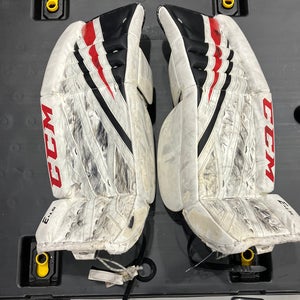 Red 28" Junior CCM EFlex 4.5 Goalie Leg Pads (Used)