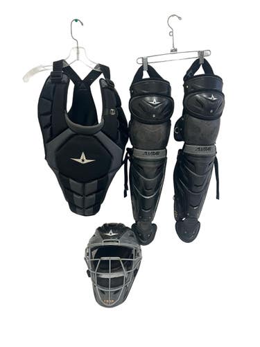 Used All-Star S7 ADULT Catchers Helmet w/Mask Black One Size 11692-S000154479