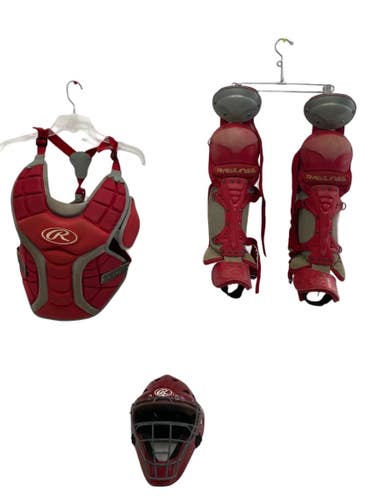 Used Rawlings RENEGADE YOUTH 9-12 Red Catchers Set 11692-S000152427