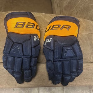 Bauer Supreme 1S Gloves 14" Pro Stock (Used) Sabres Hunwick Ships Free!