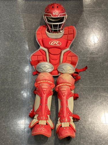 Used Intermediate Rawlings Velo 2.0 Catcher's Set | Age 12 - 15