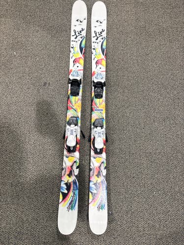 Line Snow Angel Twin Tip 133 cm Skis With Marker 4.5 Bindings (Used)