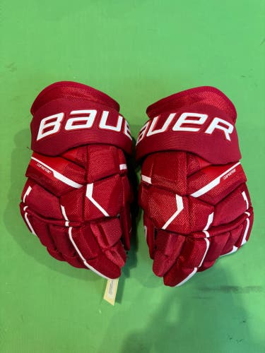 Red Senior Bauer Supreme Mach Gloves 14"
