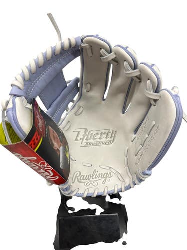 Used Rawlings RLA206SB-2WPE RH Throw Fastpitch Gloves White And Purple 12" 11835-S000210407
