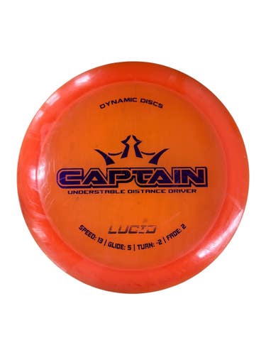 Used Dynamic Discs LUCID CAPTAIN Disc Golf Driver Orange 171g 11835-S000210071