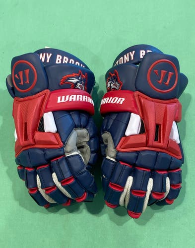 Used Large Warrior Burn XP Lacrosse Gloves 13" | STONY BROOK PLAYER ISSUED | EXCELLENT CONDITION