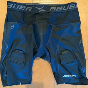 Bauer Compression Hockey Jock Pants - Removable Cup & Velcro Tabs - Sr Large (Used)