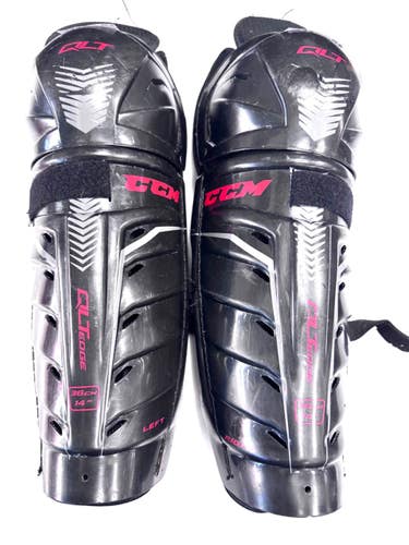 Used CCM QLT Senior Shin Guards Black 14" 11860-S000312582