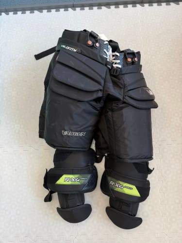 Black Senior Large Vaughn V10 Pro Carbon Hockey Goalie Pants (Used)