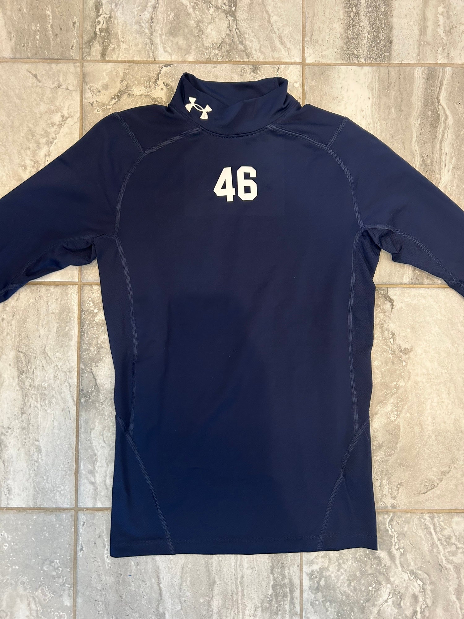 Navy Lacrosse Blue Large Men's Under Armour Compression Shirt (New